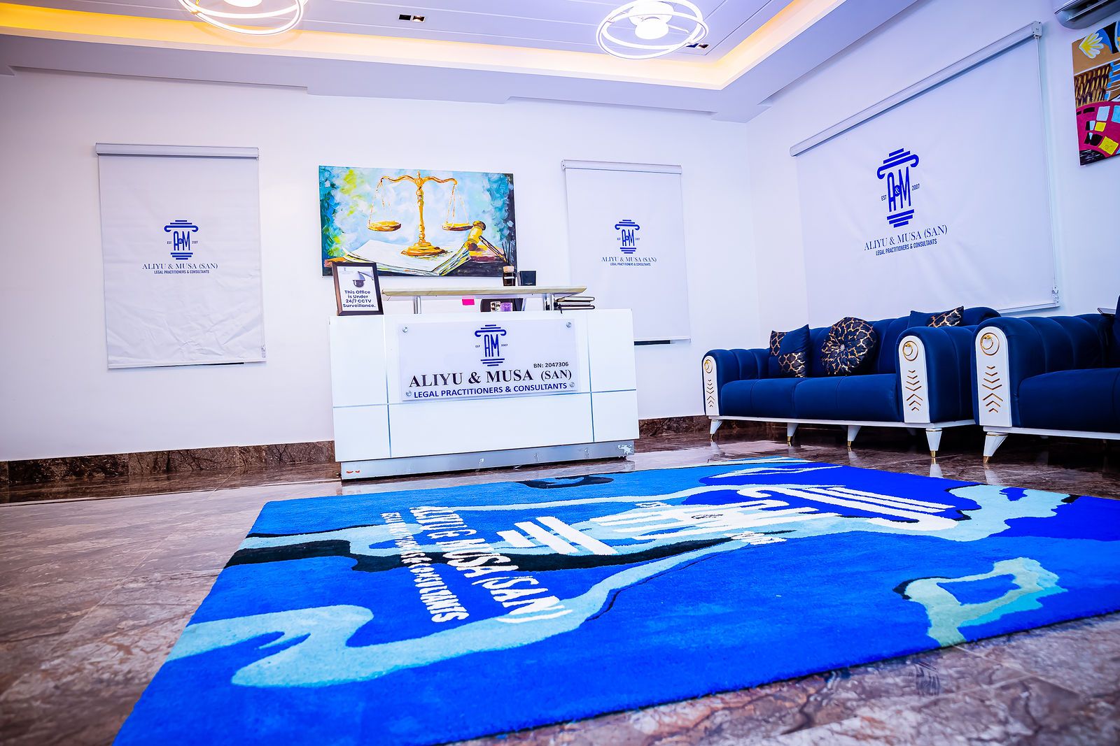 Reception of the firm’s office in Abuja